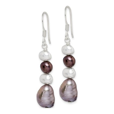 Sterling Silver Multicolor Freshwater Pearl Dangle Earrings – view 3