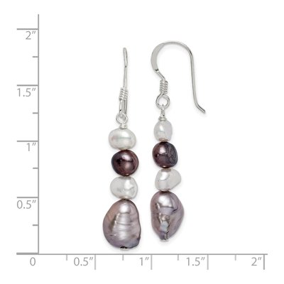 Sterling Silver Multicolor Freshwater Pearl Dangle Earrings – view 5