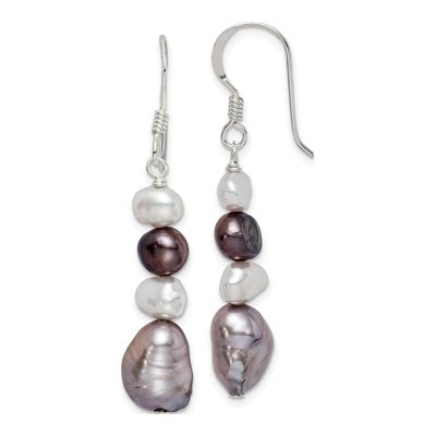 Sterling Silver Multicolor Freshwater Pearl Dangle Earrings