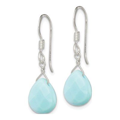 Sterling Silver Amazonite Teardrop Dangle Earrings – view 3