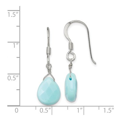 Sterling Silver Amazonite Teardrop Dangle Earrings – view 5