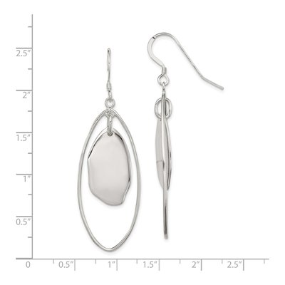 Sterling Silver Fancy Oval Dangle Earrings – view 5