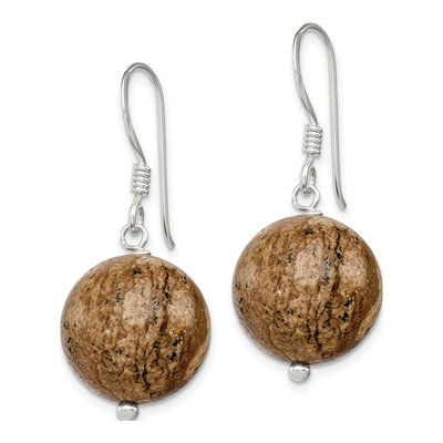 Sterling Silver Picture Jasper Dangle Earrings – view 3