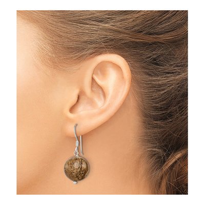 Sterling Silver Picture Jasper Dangle Earrings – view 4