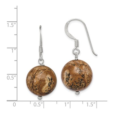 Sterling Silver Picture Jasper Dangle Earrings – view 5