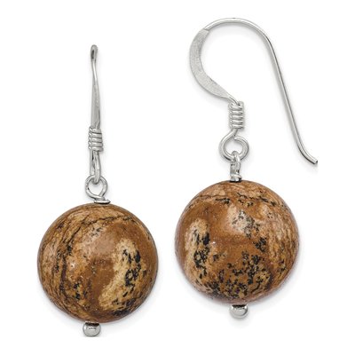 Sterling Silver Picture Jasper Dangle Earrings