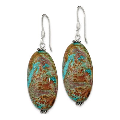 Sterling Silver Blue Jasper Dangle Earrings – view 3