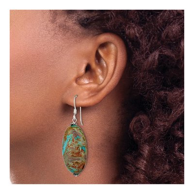 Sterling Silver Blue Jasper Dangle Earrings – view 4