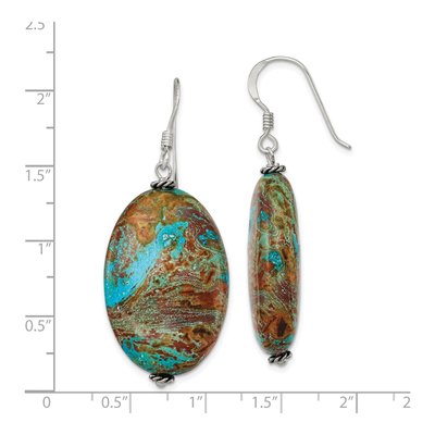 Sterling Silver Blue Jasper Dangle Earrings – view 5