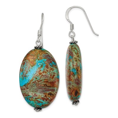 Sterling Silver Blue Jasper Dangle Earrings
