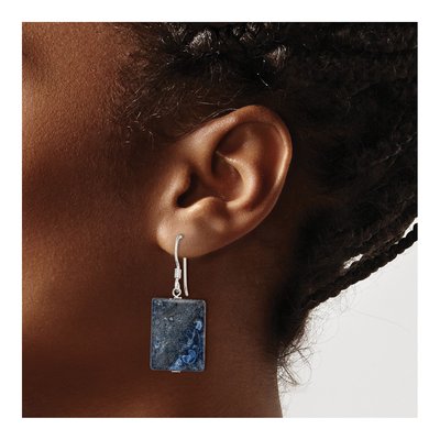 Sterling Silver Blue Sodalite Dangle Earrings – view 4