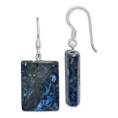 Sterling Silver Blue Sodalite Dangle Earrings