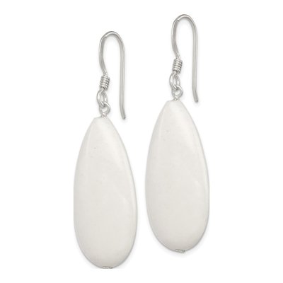 Sterling Silver Jade Teardrop Dangle Earrings – view 3