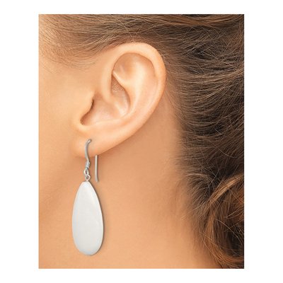 Sterling Silver Jade Teardrop Dangle Earrings – view 4