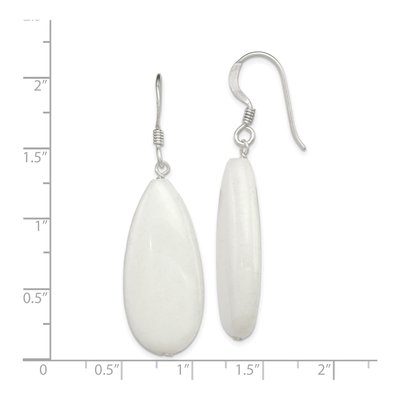 Sterling Silver Jade Teardrop Dangle Earrings – view 5