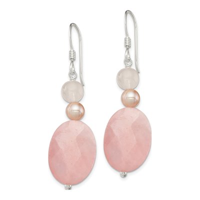 Sterling Silver Pink Freshwater Cultured Pearl Dangle Earrings – view 3