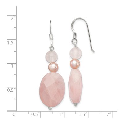Sterling Silver Pink Freshwater Cultured Pearl Dangle Earrings – view 5