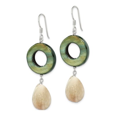 Sterling Silver Mother of Pearl Dangle Earrings – view 2
