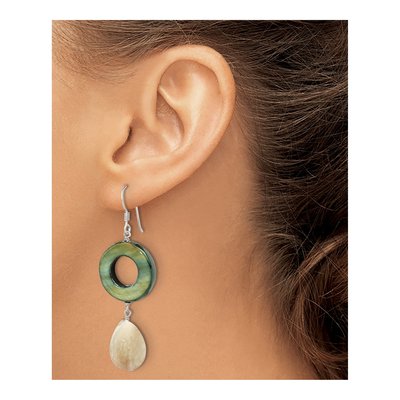 Sterling Silver Mother of Pearl Dangle Earrings – view 3