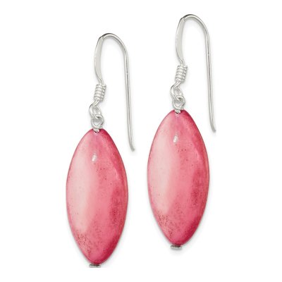 Sterling Silver Mother of Pearl Marquise Dangle Earrings – view 2