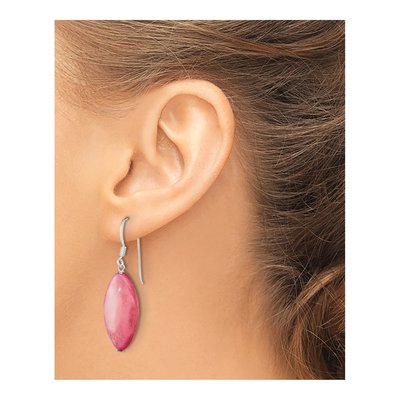 Sterling Silver Mother of Pearl Marquise Dangle Earrings – view 3