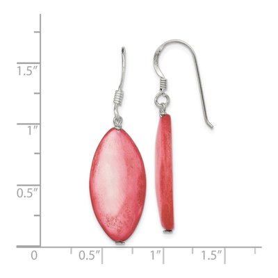 Sterling Silver Mother of Pearl Marquise Dangle Earrings – view 4