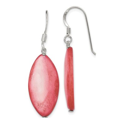 Sterling Silver Mother of Pearl Marquise Dangle Earrings