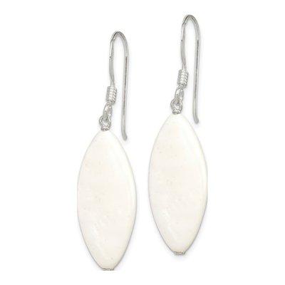 Sterling Silver Marquise Mother of Pearl Earrings – view 2