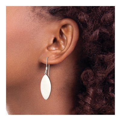 Sterling Silver Marquise Mother of Pearl Earrings – view 3