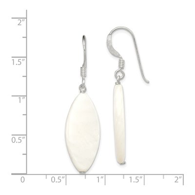 Sterling Silver Marquise Mother of Pearl Earrings – view 4