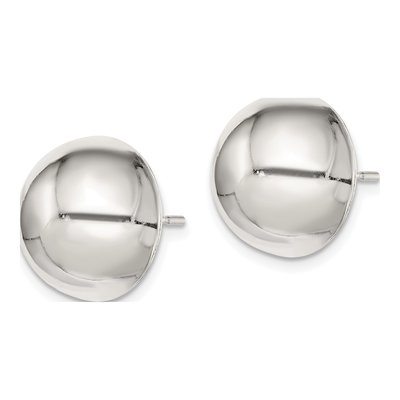 Sterling Silver Button Stud Earrings – view 3