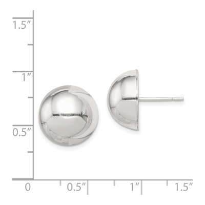 Sterling Silver Button Stud Earrings – view 5