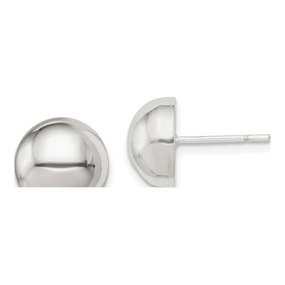 Sterling Silver Button Stud Earrings