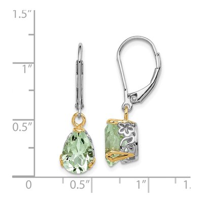 Sterling Silver Prasiolite Leverback Earrings – view 5