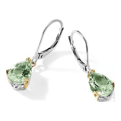 Sterling Silver Prasiolite Leverback Earrings – view 6