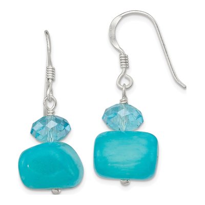 Sterling Silver Crystal Dangle Earrings