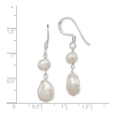 Sterling Silver Freshwater Cultured Pearl Baroque Dangle Earrings – view 5