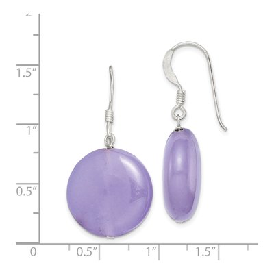 Sterling Silver Lavender Jade Circle Dangle Earrings – view 5