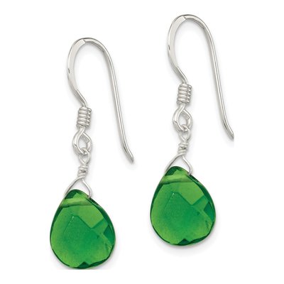 Sterling Silver Crystal Teardrop Dangle Earrings – view 3