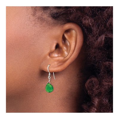Sterling Silver Crystal Teardrop Dangle Earrings – view 4