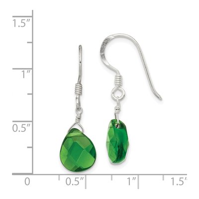 Sterling Silver Crystal Teardrop Dangle Earrings – view 5