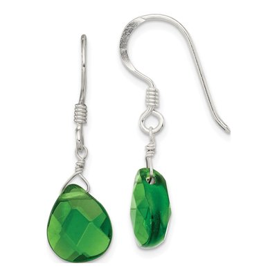 Sterling Silver Crystal Teardrop Dangle Earrings