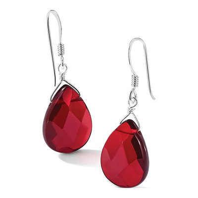 Sterling Silver Red Jade Teardrop Dangle Earrings – view 7