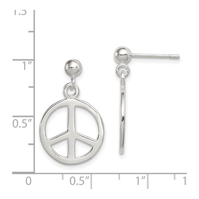Sterling Silver Peace Sign Dangle Earrings – view 5