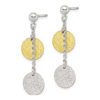 Sterling Silver Circle Dangle Earrings – view 3