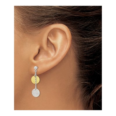 Sterling Silver Circle Dangle Earrings – view 4