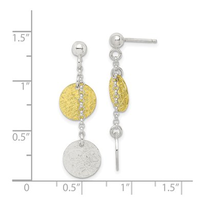 Sterling Silver Circle Dangle Earrings – view 5
