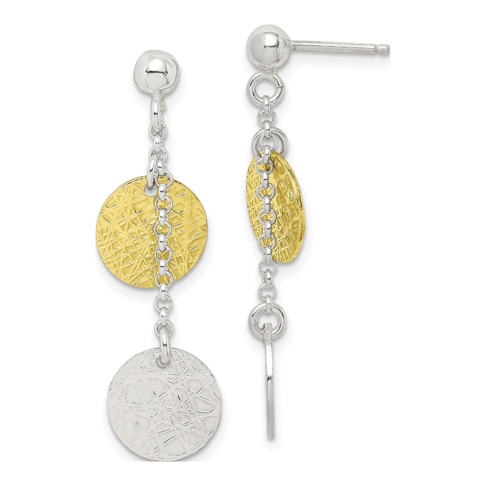 Sterling Silver Circle Dangle Earrings
