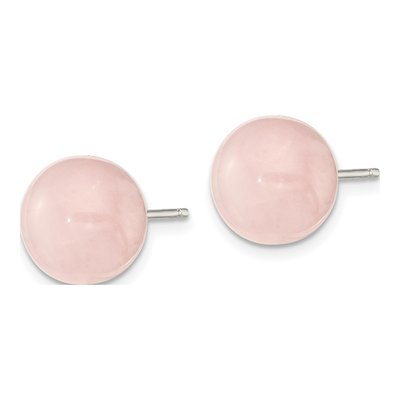 Sterling Silver Quartz Button Stud Earrings – view 3