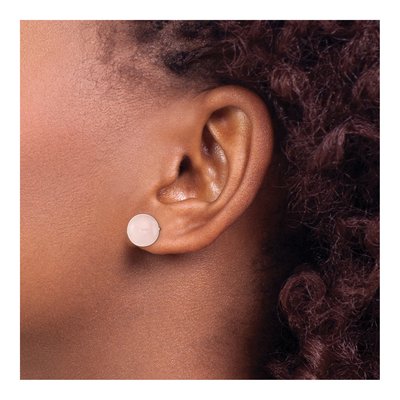 Sterling Silver Quartz Button Stud Earrings – view 4